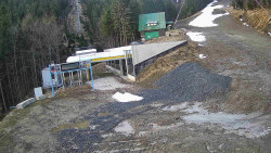 Modrá sjezdovka - dojezd k lanové dráze