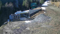 Modrá sjezdovka - dojezd k lanové dráze