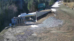 Modrá sjezdovka - dojezd k lanové dráze