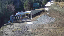 Modrá sjezdovka - dojezd k lanové dráze