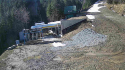 Modrá sjezdovka - dojezd k lanové dráze