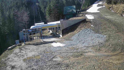 Modrá sjezdovka - dojezd k lanové dráze