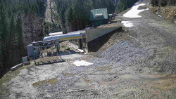 Modrá sjezdovka - dojezd k lanové dráze