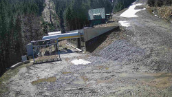 Modrá sjezdovka - dojezd k lanové dráze