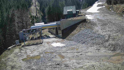 Modrá sjezdovka - dojezd k lanové dráze