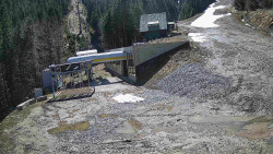 Modrá sjezdovka - dojezd k lanové dráze