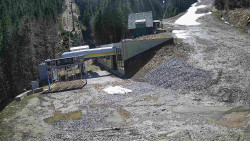 Modrá sjezdovka - dojezd k lanové dráze