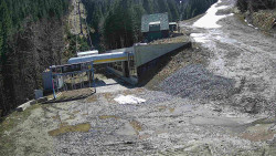 Modrá sjezdovka - dojezd k lanové dráze