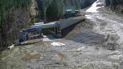 Modrá sjezdovka - dojezd k lanové dráze