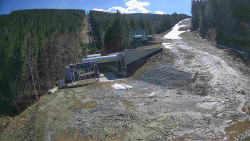 Modrá sjezdovka - dojezd k lanové dráze