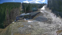 Modrá sjezdovka - dojezd k lanové dráze