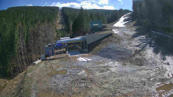 Modrá sjezdovka - dojezd k lanové dráze