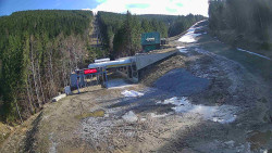 Modrá sjezdovka - dojezd k lanové dráze