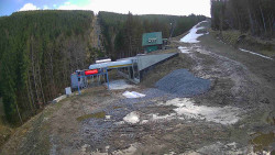 Modrá sjezdovka - dojezd k lanové dráze