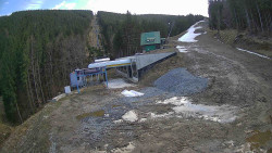 Modrá sjezdovka - dojezd k lanové dráze