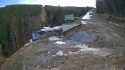 Modrá sjezdovka - dojezd k lanové dráze