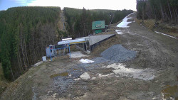 Modrá sjezdovka - dojezd k lanové dráze