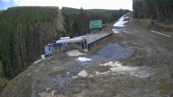 Modrá sjezdovka - dojezd k lanové dráze