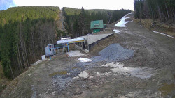 Modrá sjezdovka - dojezd k lanové dráze