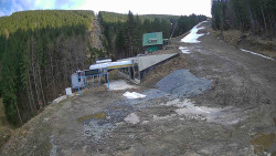 Modrá sjezdovka - dojezd k lanové dráze