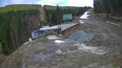 Modrá sjezdovka - dojezd k lanové dráze