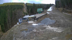 Modrá sjezdovka - dojezd k lanové dráze