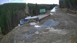 Modrá sjezdovka - dojezd k lanové dráze