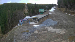 Modrá sjezdovka - dojezd k lanové dráze