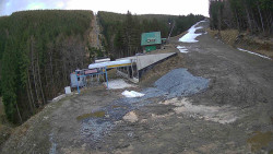 Modrá sjezdovka - dojezd k lanové dráze