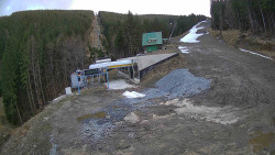 Modrá sjezdovka - dojezd k lanové dráze