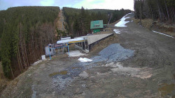 Modrá sjezdovka - dojezd k lanové dráze