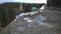 Modrá sjezdovka - dojezd k lanové dráze