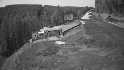 Modrá sjezdovka - dojezd k lanové dráze