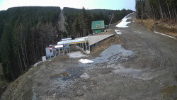 Modrá sjezdovka - dojezd k lanové dráze