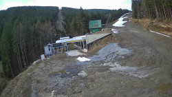 Modrá sjezdovka - dojezd k lanové dráze