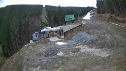 Modrá sjezdovka - dojezd k lanové dráze