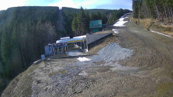 Modrá sjezdovka - dojezd k lanové dráze