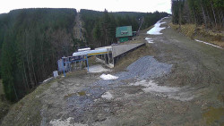 Modrá sjezdovka - dojezd k lanové dráze