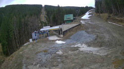 Modrá sjezdovka - dojezd k lanové dráze