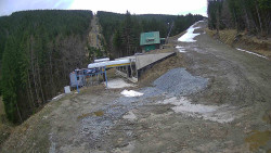 Modrá sjezdovka - dojezd k lanové dráze