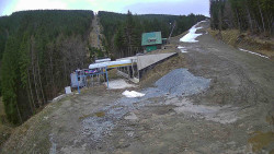 Modrá sjezdovka - dojezd k lanové dráze