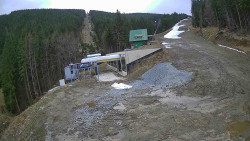 Modrá sjezdovka - dojezd k lanové dráze