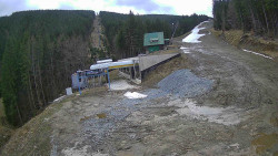 Modrá sjezdovka - dojezd k lanové dráze