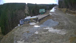 Modrá sjezdovka - dojezd k lanové dráze