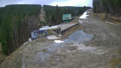 Modrá sjezdovka - dojezd k lanové dráze