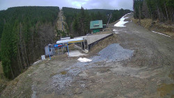 Modrá sjezdovka - dojezd k lanové dráze