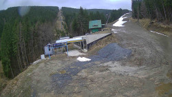 Modrá sjezdovka - dojezd k lanové dráze