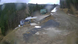 Modrá sjezdovka - dojezd k lanové dráze