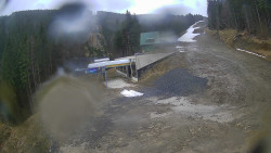 Modrá sjezdovka - dojezd k lanové dráze