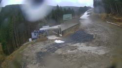 Modrá sjezdovka - dojezd k lanové dráze